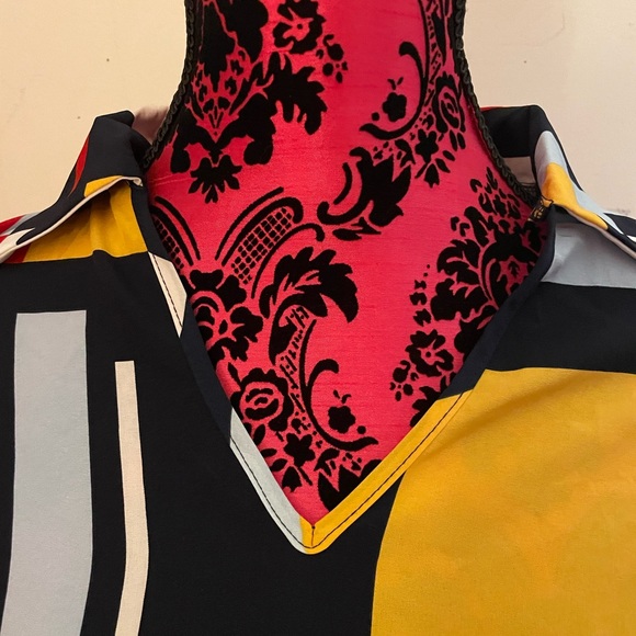 Geo Print: Block Dolman Sleeve Belted Dress - Picture 3 of 5